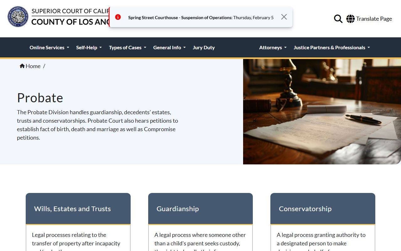 Los Angeles County probate court records division