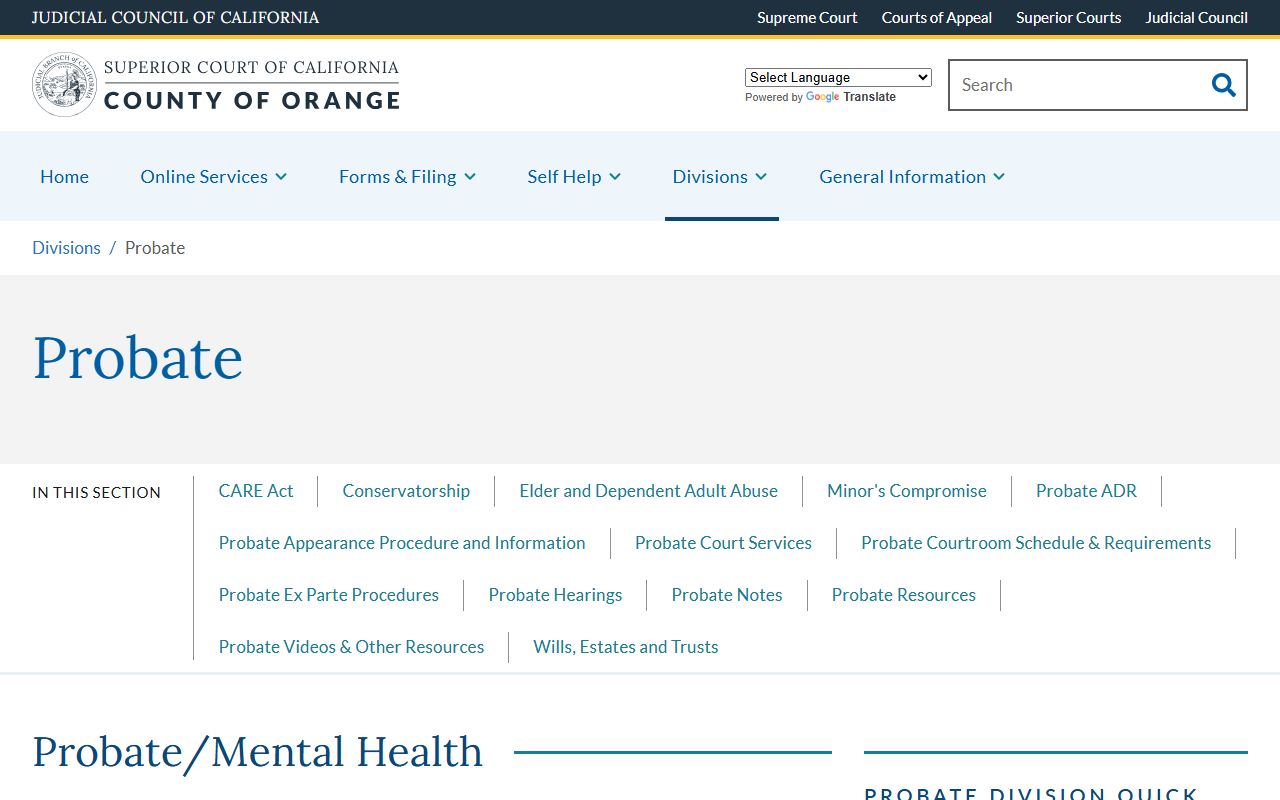 Orange County probate division