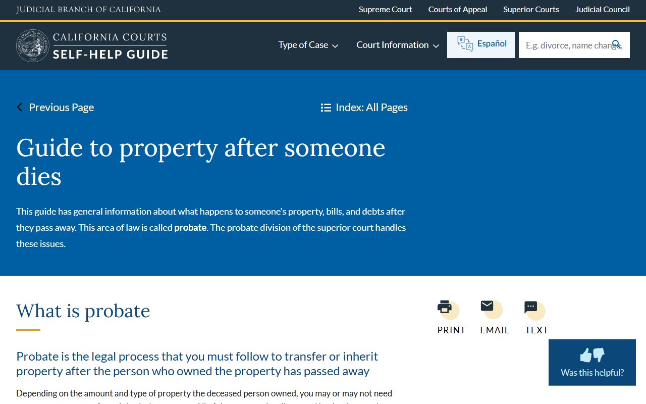 California probate court records self-help guide